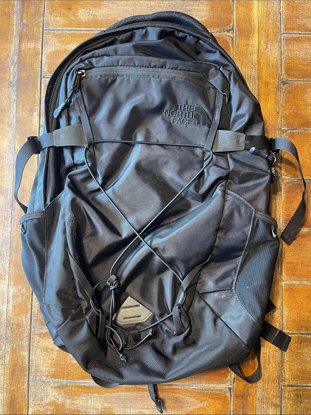 The North Face Black Backpack with External Bungee